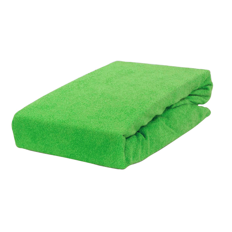 Prześcieradło frotte z gumką jaskrawo zielone 80x160