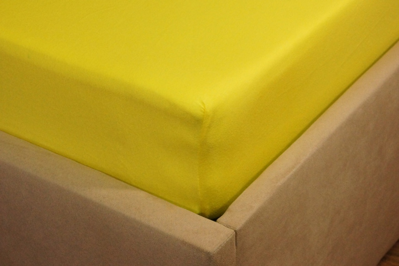 Prześcieradło jersey z gumką cytrynowe 80x180