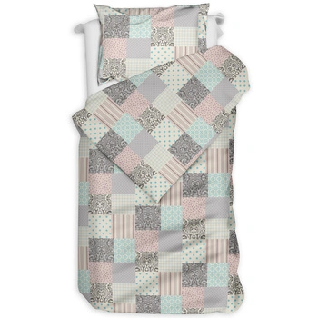 Pościel flanelowa Patchwork pastelowy 140x200