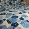 Pościel z kory Hexagon kobaltowy 200x220