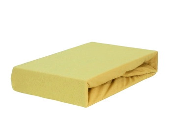 Prześcieradło jersey z gumką musztardowe 200x220