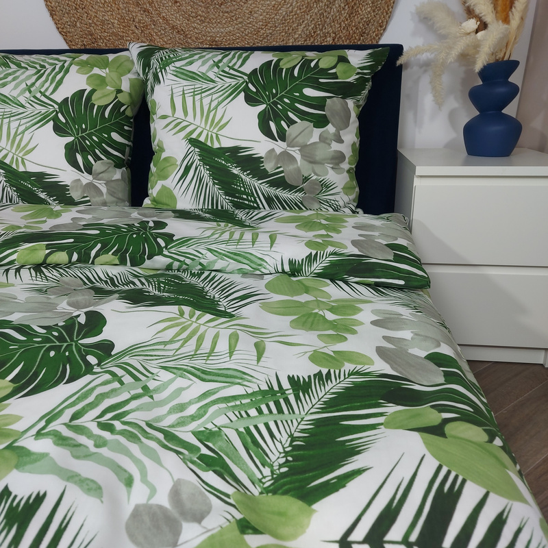 Pościel bawełniana Liście monstery areca 140x200