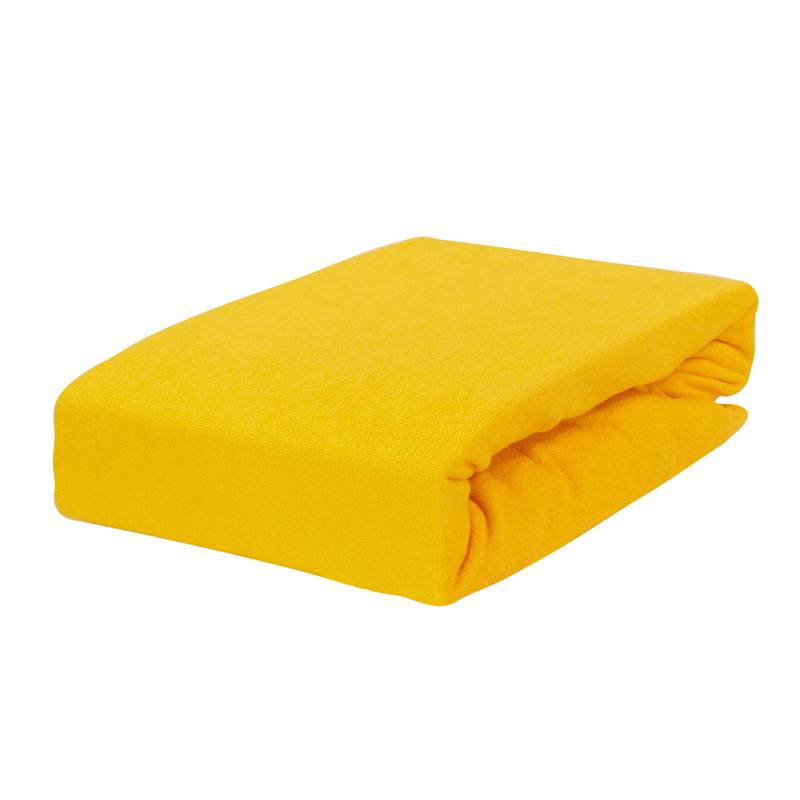 Prześcieradło frotte z gumką żółte 70x140
