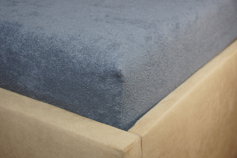 Prześcieradło frotte z gumką szare 60x120