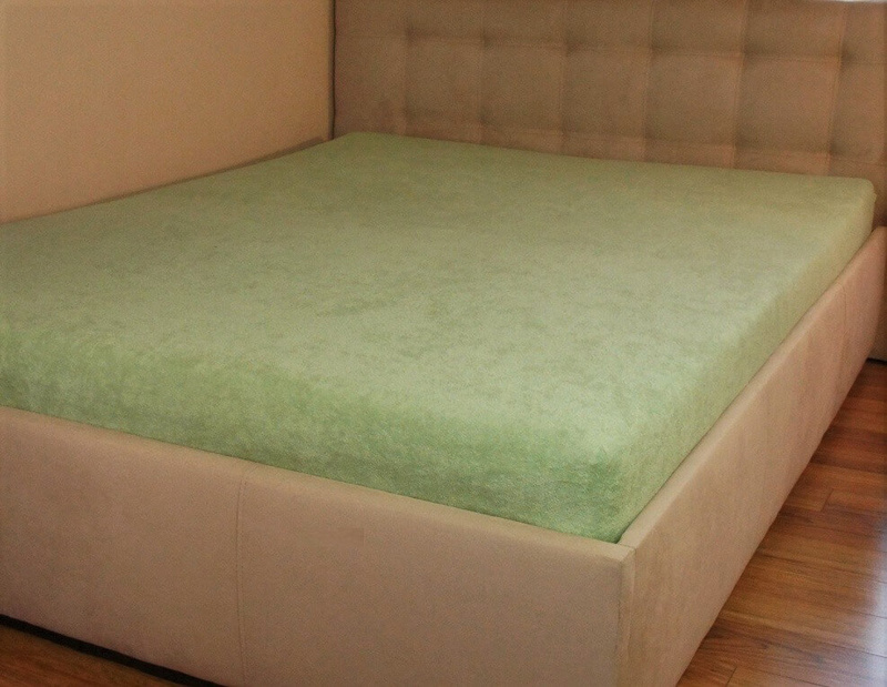 Prześcieradło frotte z gumką oliwkowe 70x140