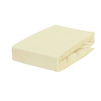 Prześcieradło frotte z gumką kremowe 60x120