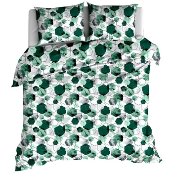 Pościel bawełniana Hexagon emerald 200x200