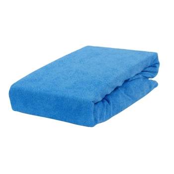Prześcieradło frotte z gumką niebieskie 80x180