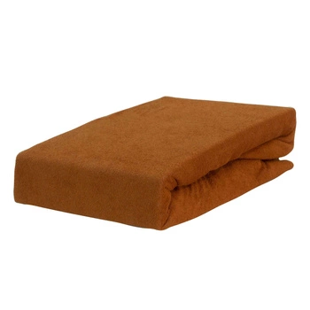 Prześcieradło frotte z gumką rude 80x180