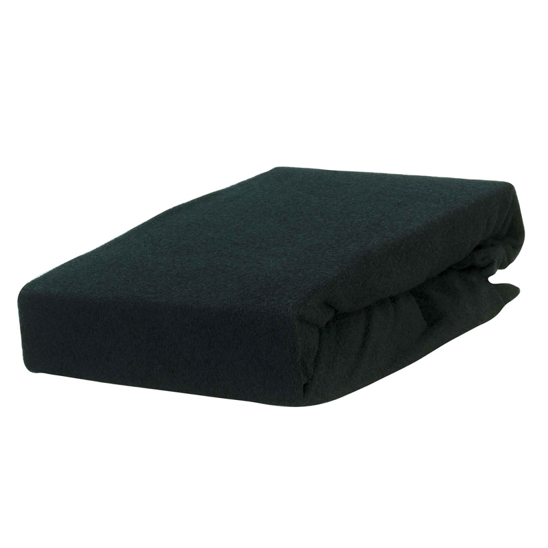 Prześcieradło frotte z gumką czarne 80x180