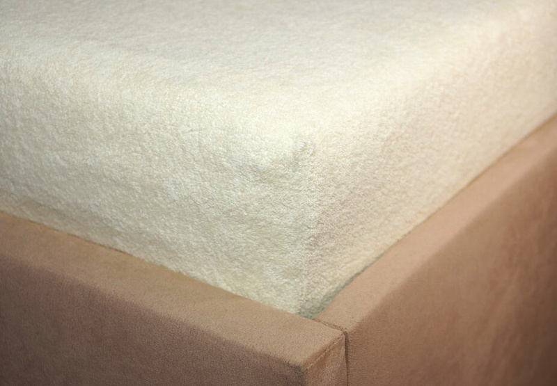Prześcieradło frotte z gumką ecru 160x200