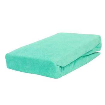 Prześcieradło frotte z gumką miętowe 120x200